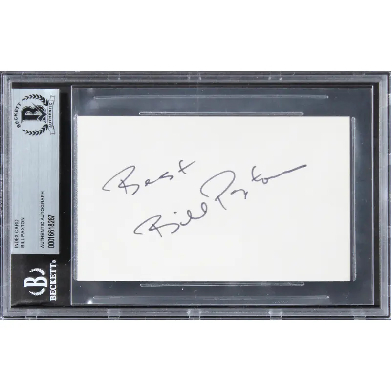 Bill Paxton Titanic "Best" Authentic Signed 3x5 Index Card BAS Slabbed 1