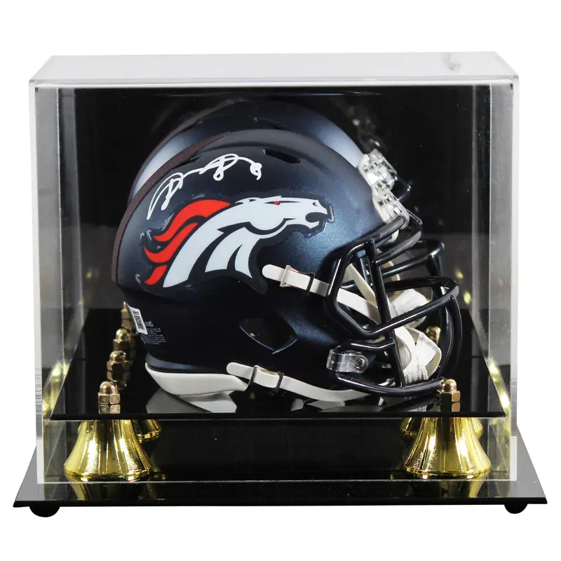 Broncos Shannon Sharpe Signed 2024 Speed Mini Helmet W/ Case BAS Witnessed