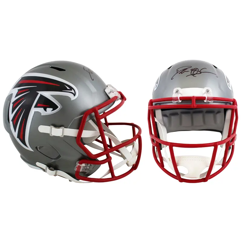 Falcons Deion Sanders Authentic Signed Flash Full Size Speed Rep Helmet BAS Wit
