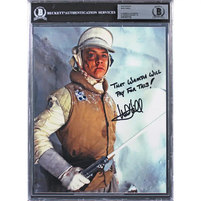 Mark Hamill "That Wampa Will Pay For This!" Signed 8x10 Photo Auto 10! BAS Slab
