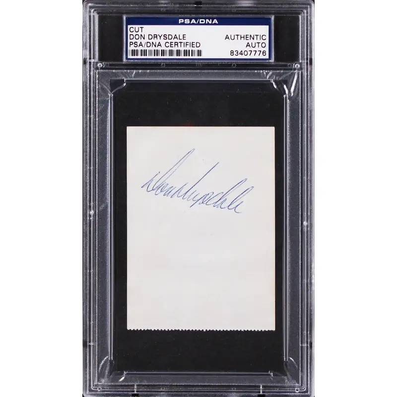 Dodgers Don Drysdale Authentic Signed 2.75x3.75 Cut Signature PSA/DNA Slabbed