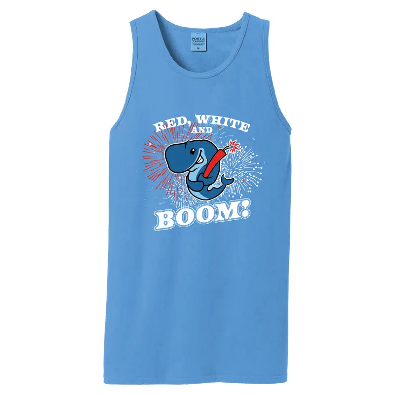 Eugene Emeralds Exploding Whales Red, White, and BOOM Tank Top