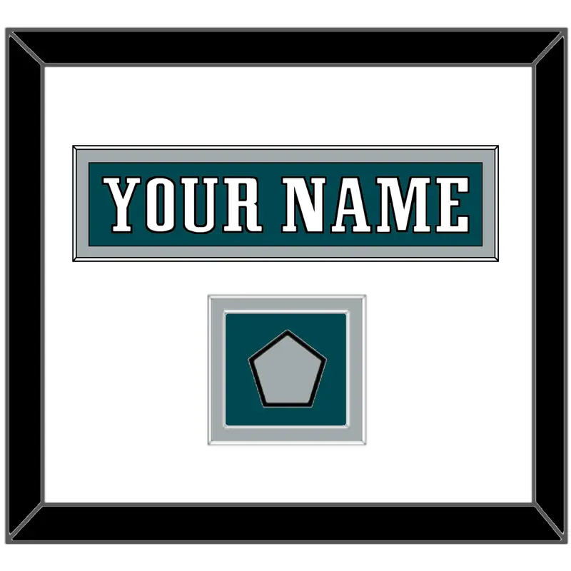 Philadelphia Nameplate & Super Bowl Jersey Patch - Home Green - Double Mat 2