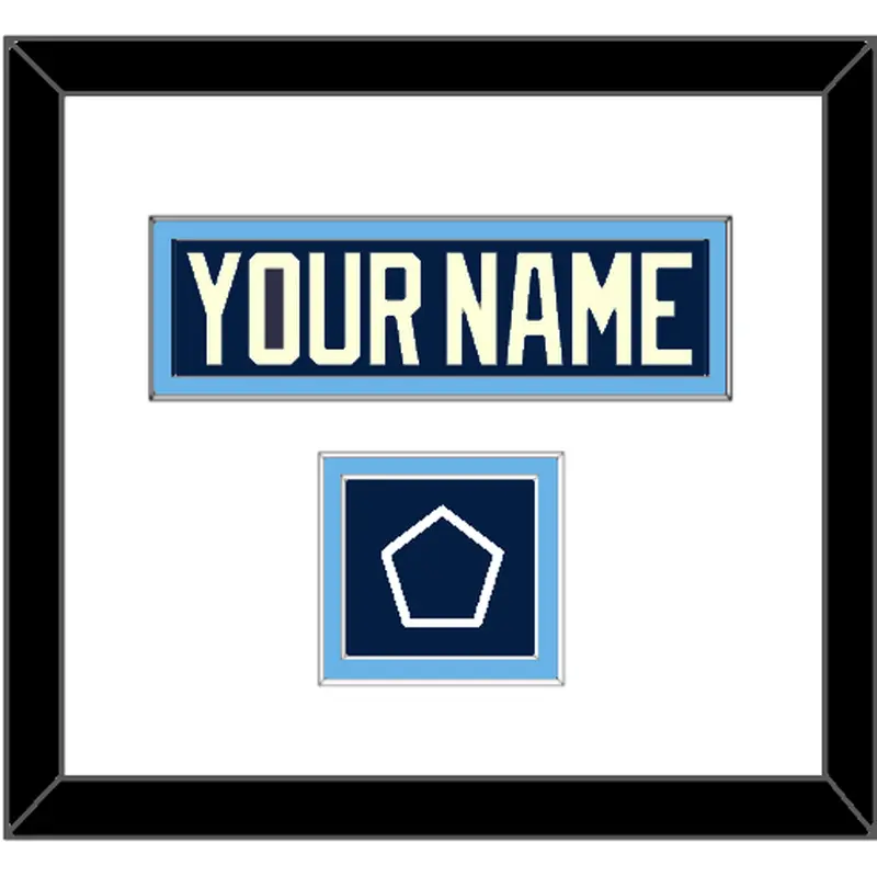 Pittsburgh Nameplate & 2011 Winter Classic Patch - Blue Jersey - Double Mat 1