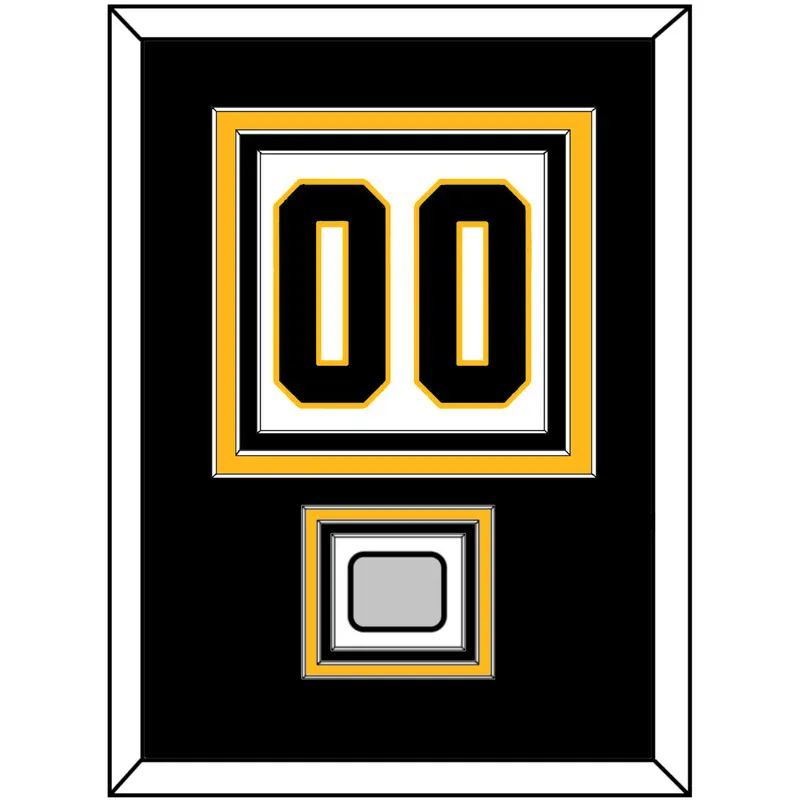 Pittsburgh Number (Back) & Stanley Cup Champions Patch - Road White - Triple Mat 2