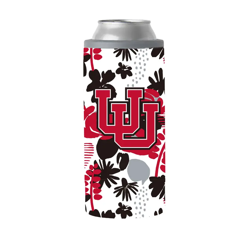 Utah 12oz Floral Slim Can Coolie