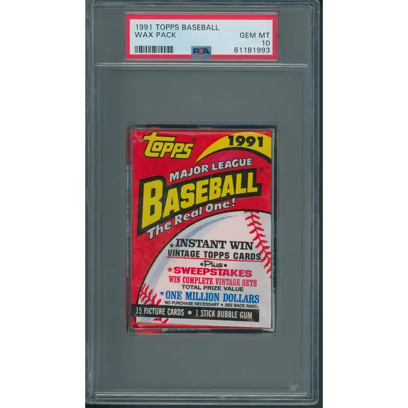 1991 Topps Baseball Unopened Wax Pack PSA 10