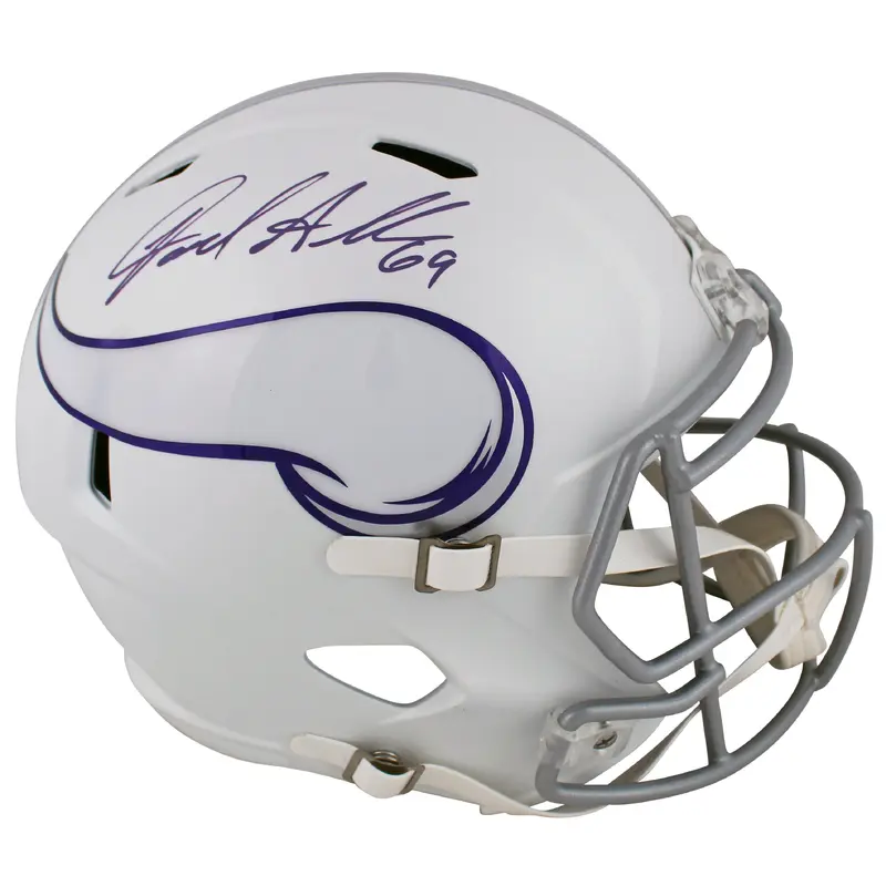 Vikings Jared Allen Signed 2024 On-Field Alt Full Size Speed Rep Helmet BAS Wit