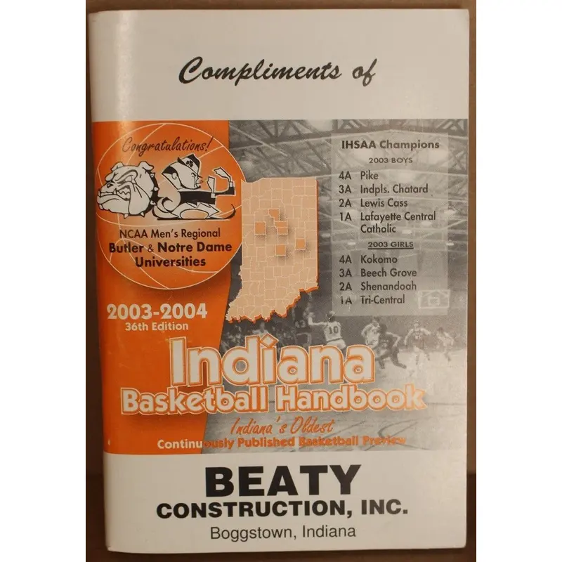 2003-04 Indiana High School Basketball Handbook