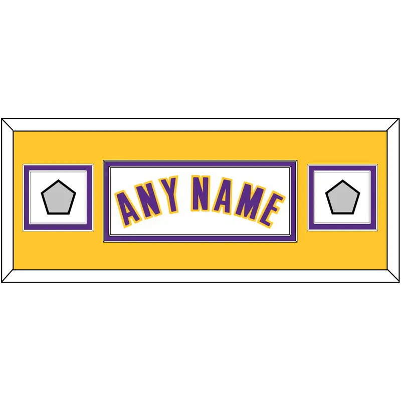 Los Angeles Name & 2 Trophy Patches - Alternate White (2002-2018) - Double Mat 8