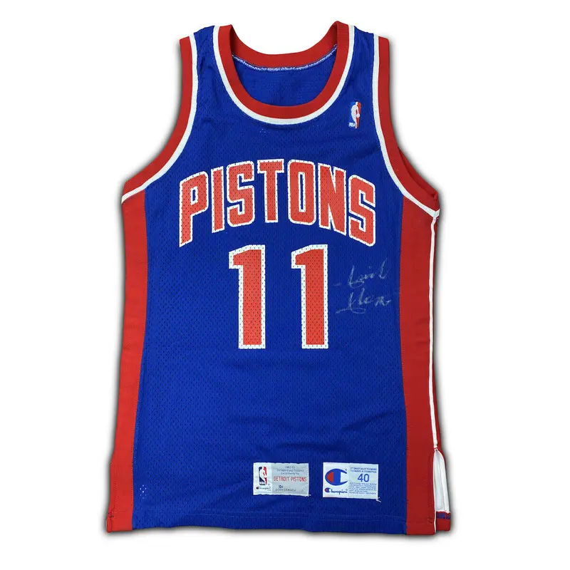 Isaiah Thomas 1992-93 Signed Detroit Pistons Game Issued Jersey PSA DNA & MEARS