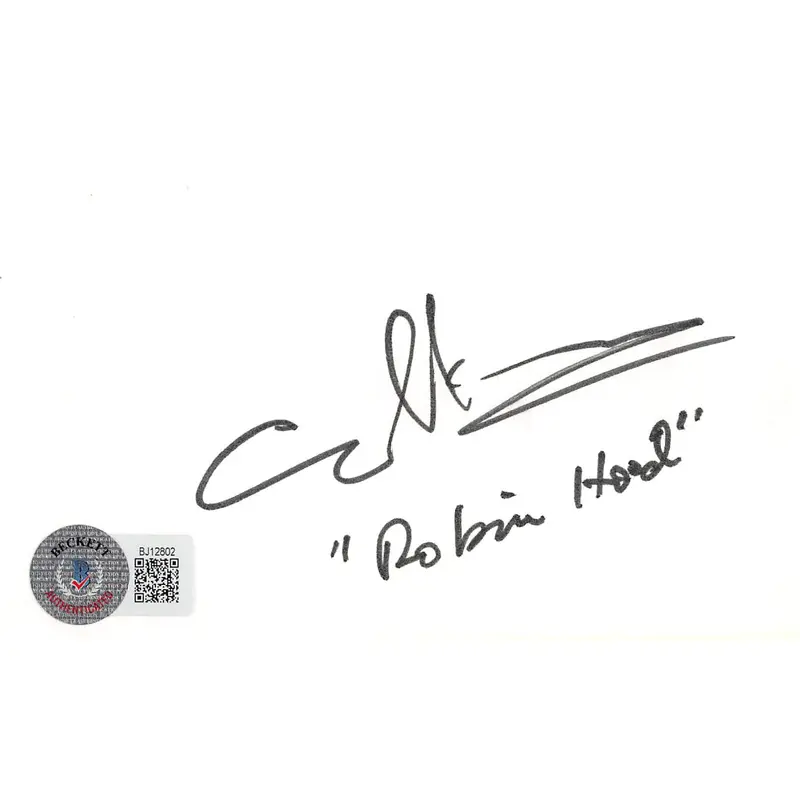 Cary Elwes Robin Hood Men in Tights "Robinhood" Signed 3x5 Index Card BAS