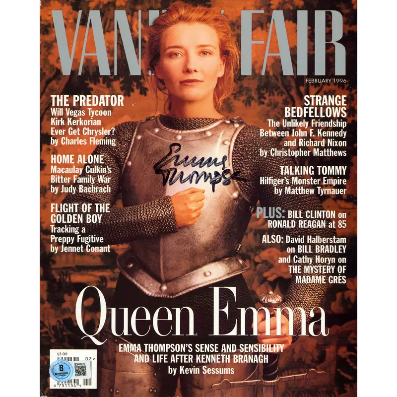 Emma Thompson Authentic Signed Vanity Fair Magazine Cover Feb. 1996 BAS #BS40973