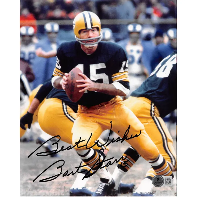 Packers Bart Starr Best Wishes Authentic Signed 8x10 Photo BAS #AE13285