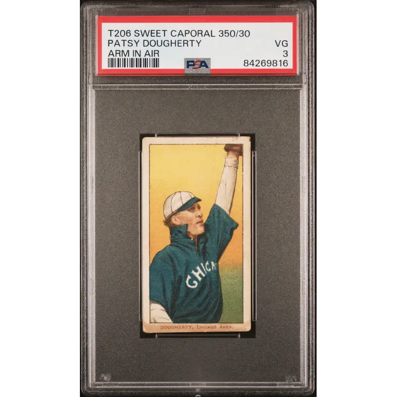 Patsy Dougherty 1909-11 T206 Sweet Caporal 350/30 Arm In Air PSA 3 Very Good