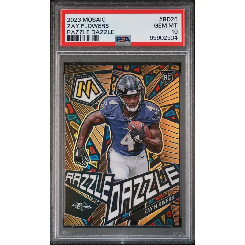 Zay Flowers 2023 Panini Mosaic Razzle Dazzle PSA 10 Gem Mint