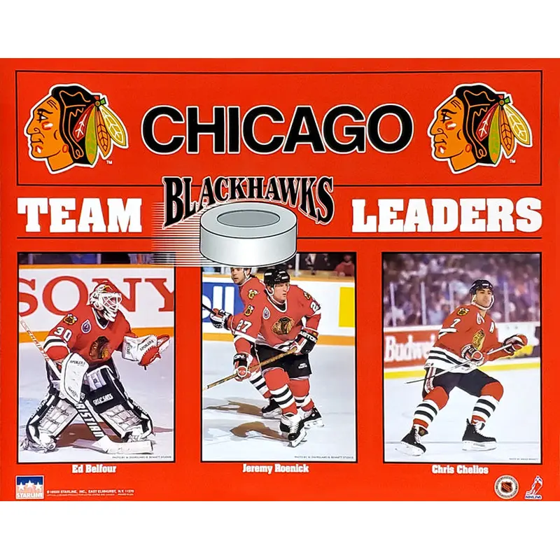 Chicago Blackhawks "Team Leaders 1993" 16x20 Vintage NHL Poster - Starline 16x20
