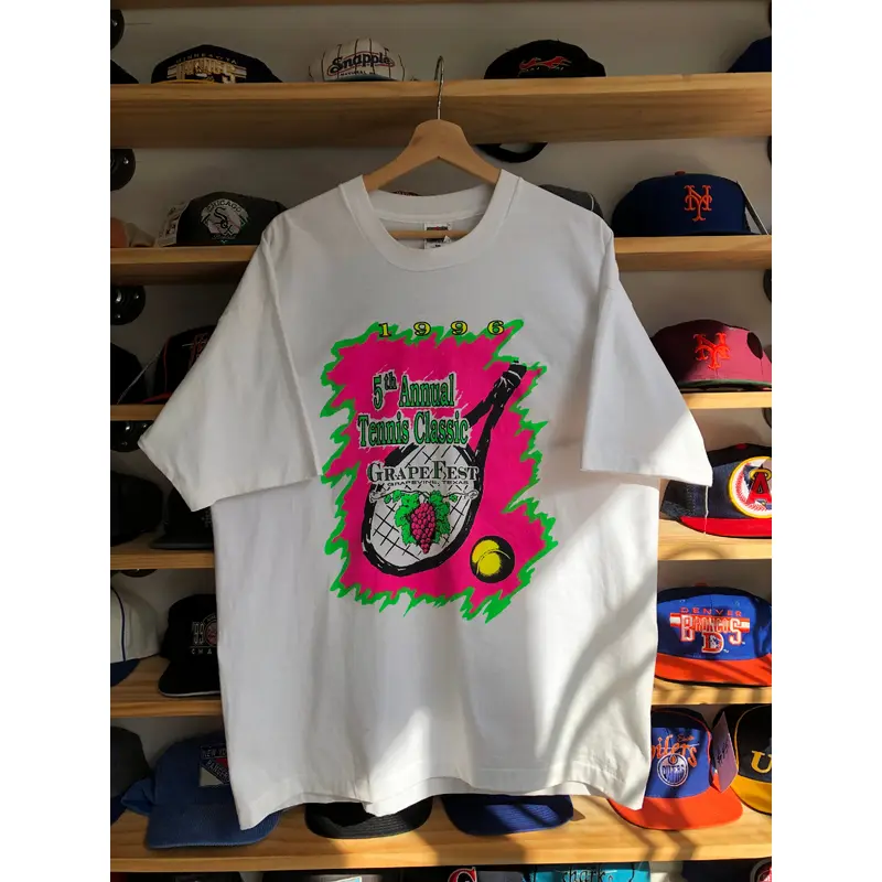 Vintage 1996 Grape Fest Tennis Classic Tee Size XL