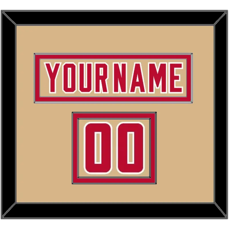 Denver Nameplate & Number (Shoulder) - Alternate Gold - Double Mat 2