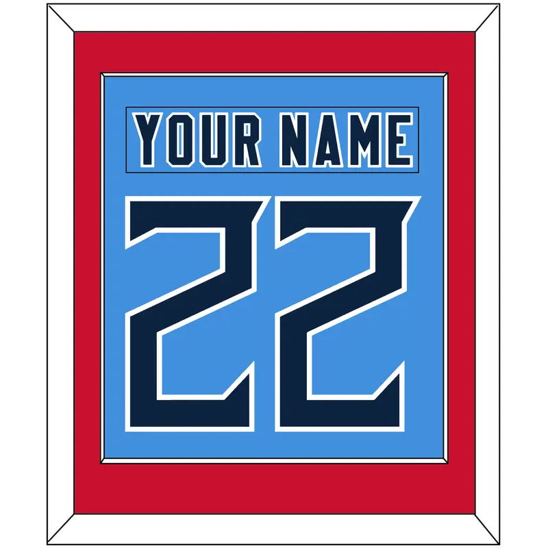 Tennessee Nameplate & Number (Back) Combined - Alternate Light Blue - Single Mat 3