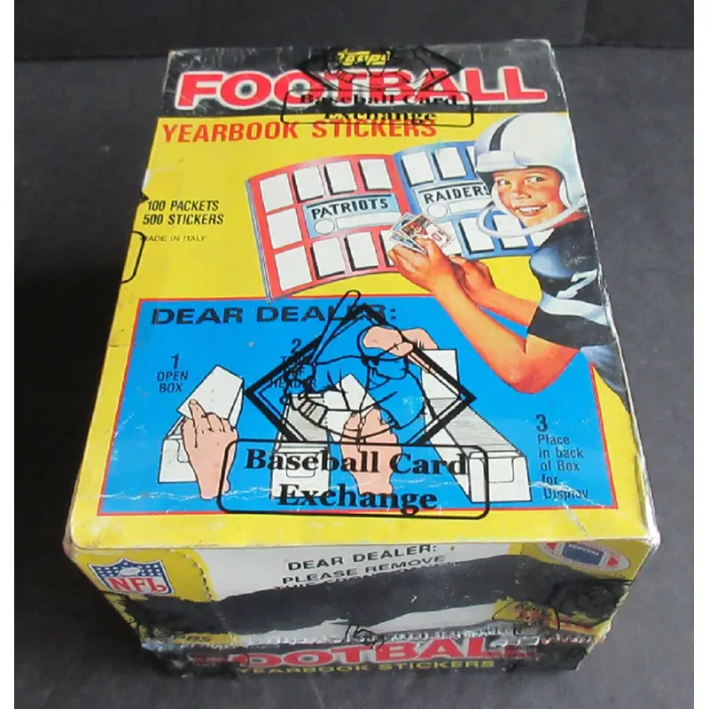 1984 Topps Football Unopened Yearbook Stickers Box (BBCE) (Read)