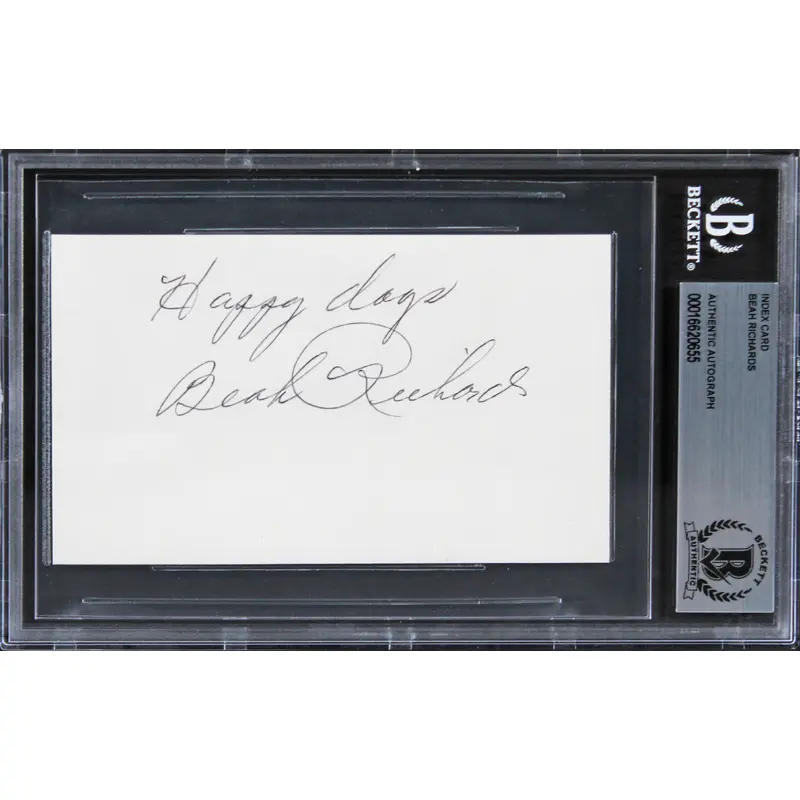 Beah Richards Guess Who's Coming to Dinner Signed 3x5 Index Card BAS Slabbed