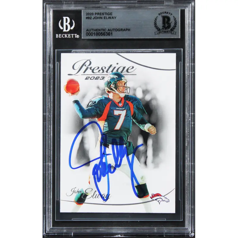 Broncos John Elway Authentic Signed 2023 Prestige #92 Card BAS Slabbed