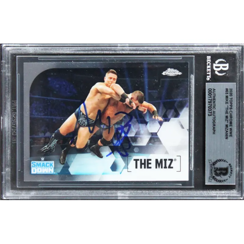 Mike "The Miz" Mizanin Signed 2020 Topps Chrome WWE #63 Card BAS Slabbed