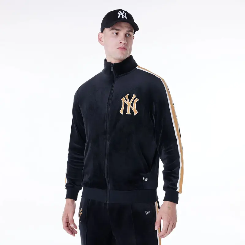New York Yankees MLB Velour Black Track Jacket