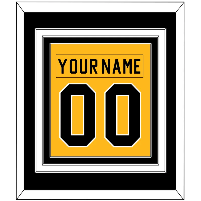 Pittsburgh Nameplate & Number (Back) Combined - Alternate Gold (1981-1983) - Triple Mat 3