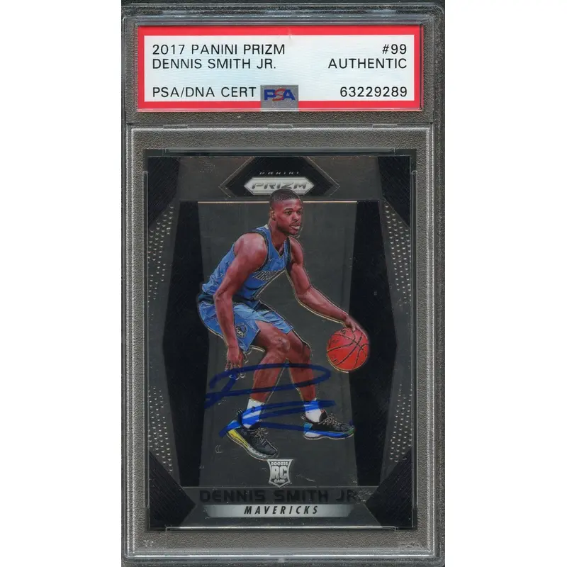 2017 Panini Prizm #99 Dennis Smith Jr. Signed Card AUTO PSA Slabbed RC Mavericks