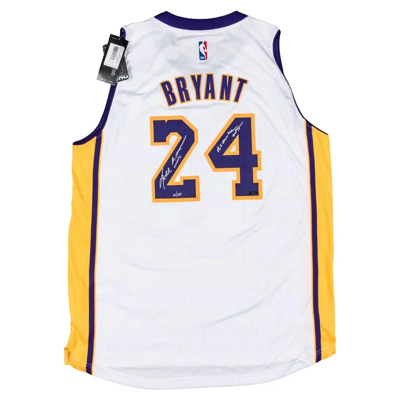Kobe Bryant "Mamba Out" Signed Authentic Los Angeles Lakers Jersey Panini MINT