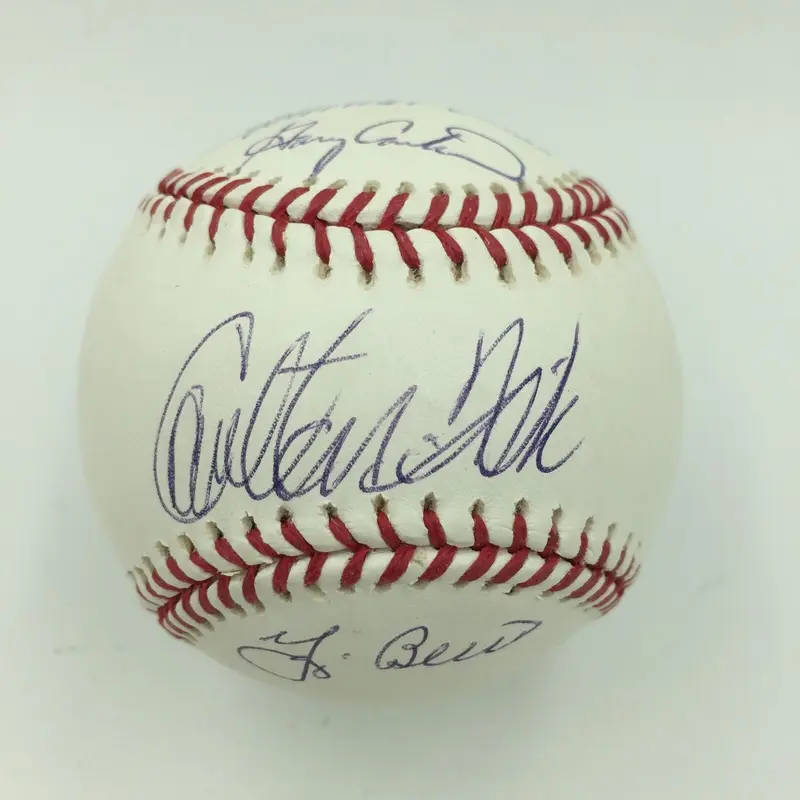 Yogi Berra Gary Carter Fisk Johnny Bench Catchers Signed Baseball Steiner COA