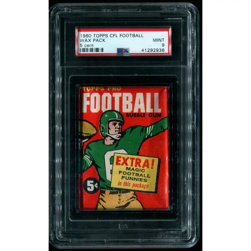 1960 Topps CFL Football Unopened 5 Cent Wax Pack PSA 9