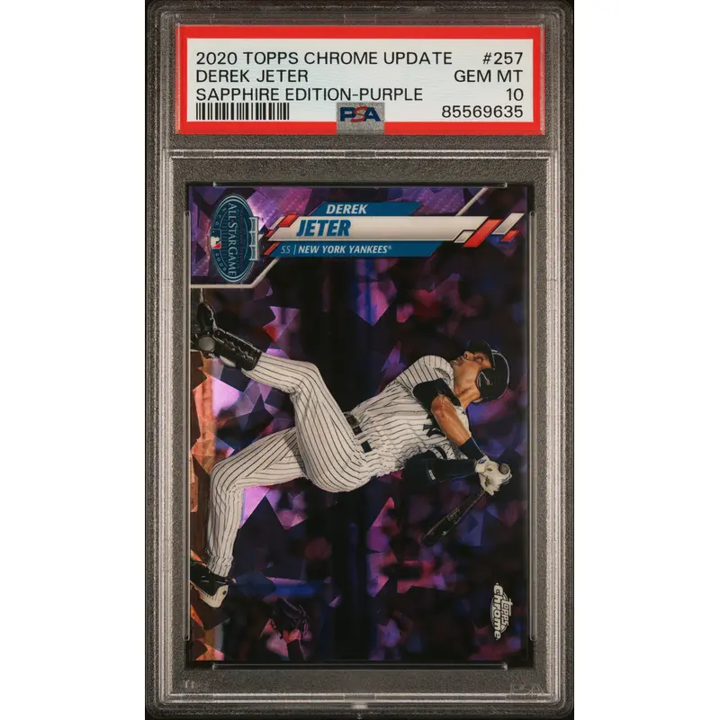 Derek Jeter 2020 Topps Chrome Update Sapphire Purple #2/10 PSA 10 Gem Mint