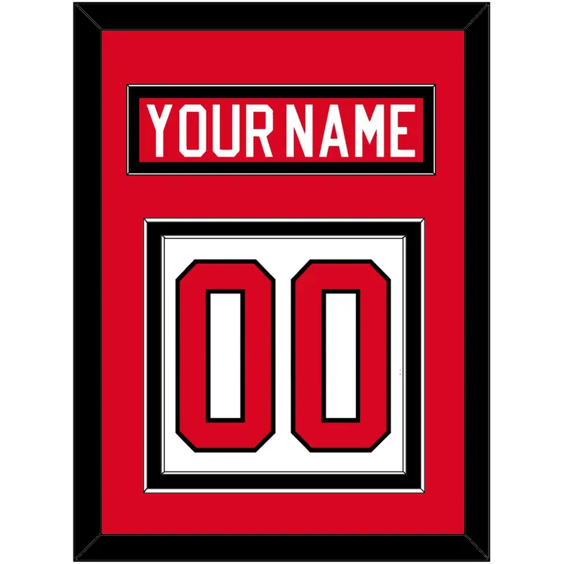Canada Men's Hockey Nameplate & Number (Back) - 2010 Olympics Home White - Double Mat 2
