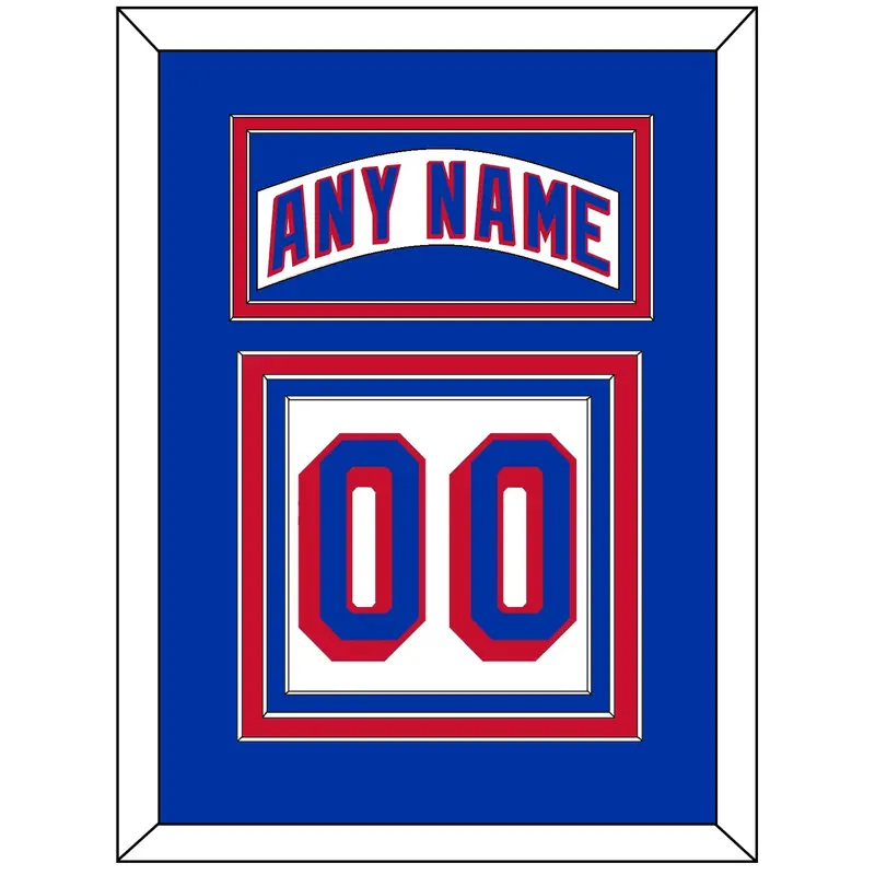 New York Nameplate & Number (Back) - Home White (1990-2004) - Triple Mat 2