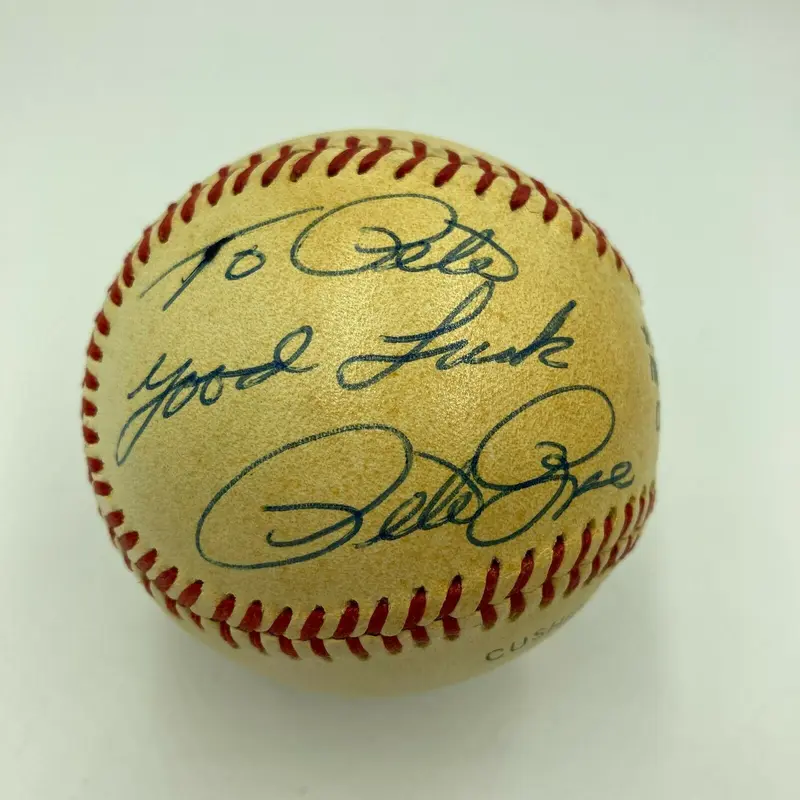 Pete Rose "To Pete" Signed Vintage National League Feeney Baseball JSA COA