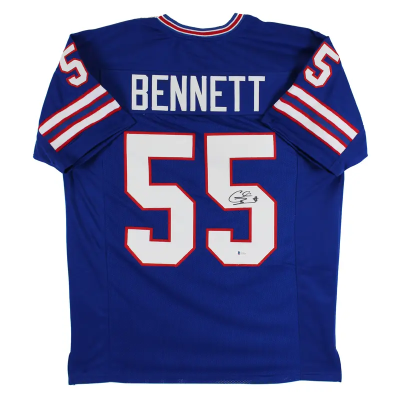 Cornelius Bennett Authentic Signed Blue #55 Rookie Pro Style Jersey BAS Witness