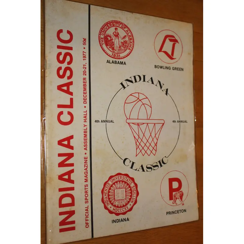 1977 Indiana University Indiana Classic Basketball Program