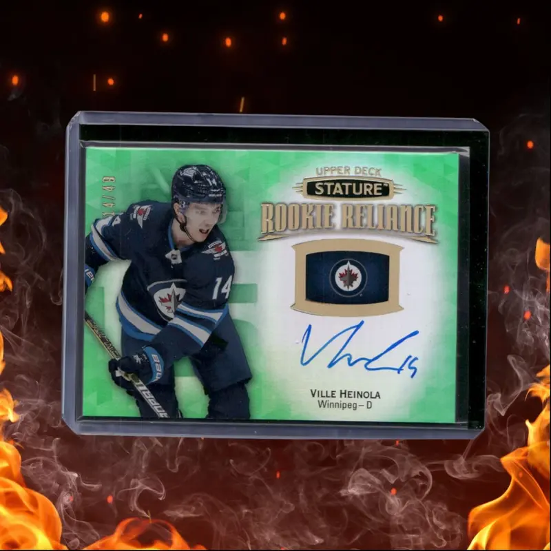 2019-20 Upper Deck Stature Ville Heinola Green Reliance Jersey # Rookie Auto