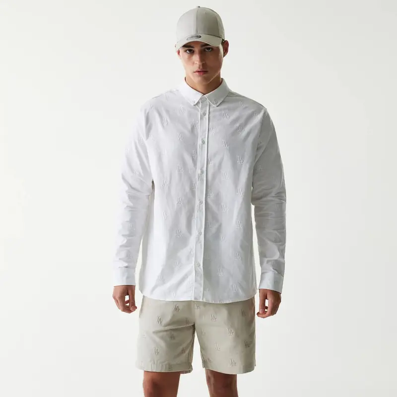 LA Dodgers MLB Monogram White Long Sleeve Shirt