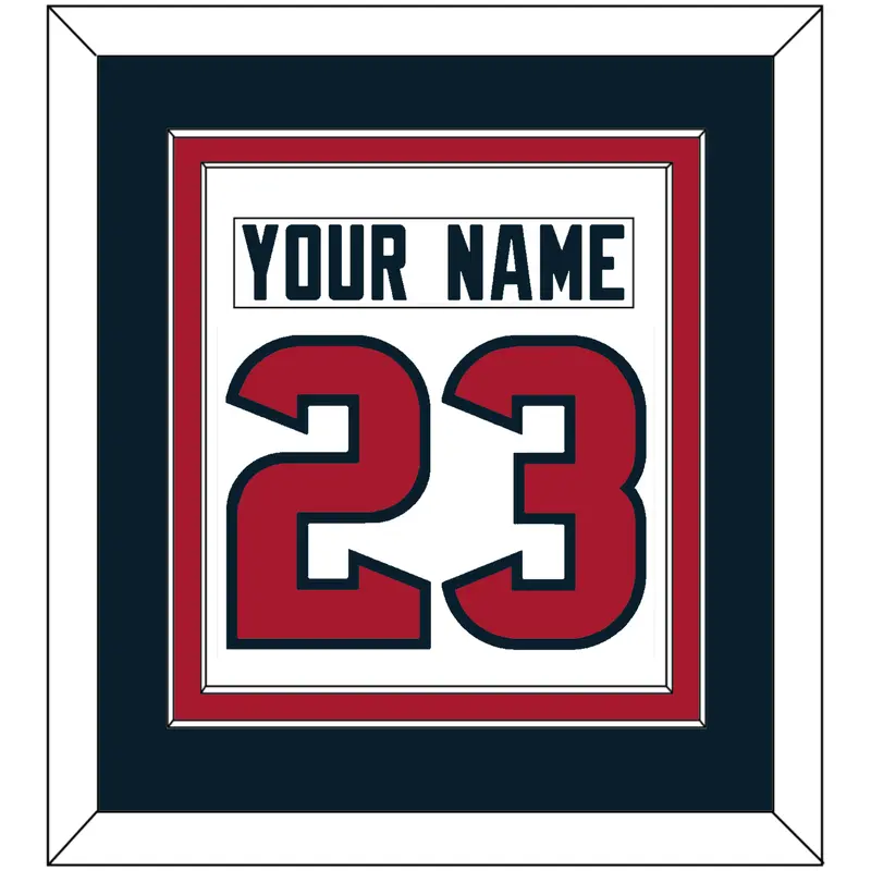 Houston Nameplate & Number (Back) Combined - Road White (2002-2023) - Double Mat 3