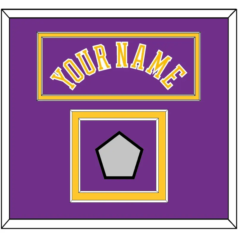 Los Angeles Name & 2x Champions Patch - Road Purple (1978-1997) - Double Mat 2