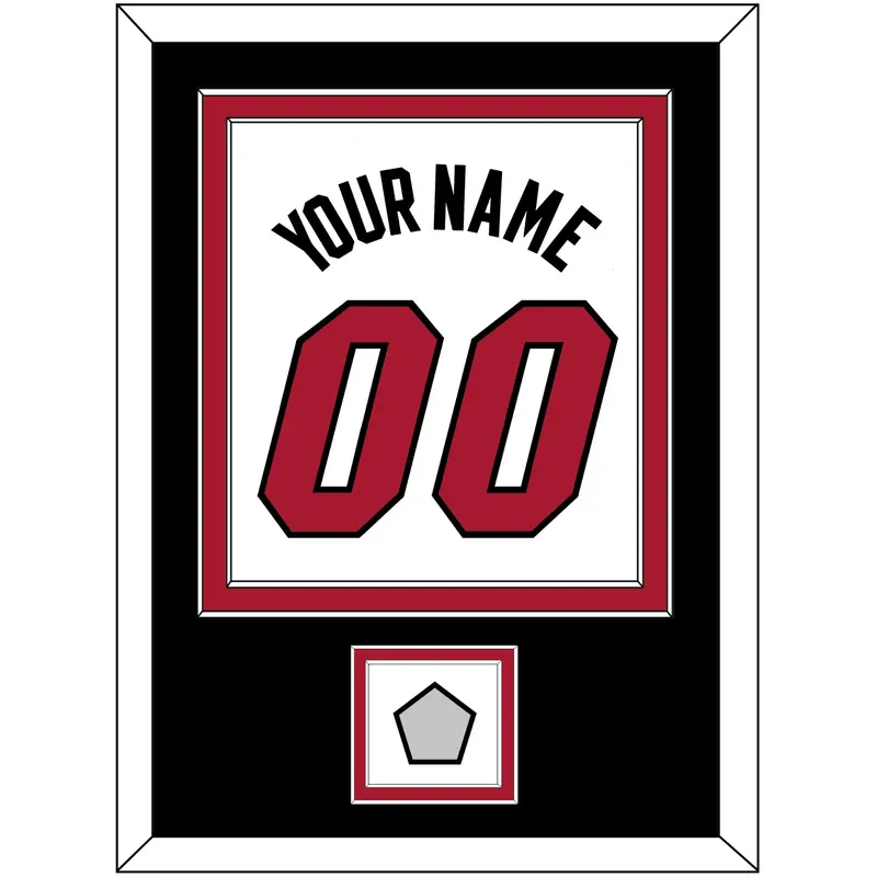 Miami Name & Number With Finals Patch - Home White (1999-2008) - Double Mat 3