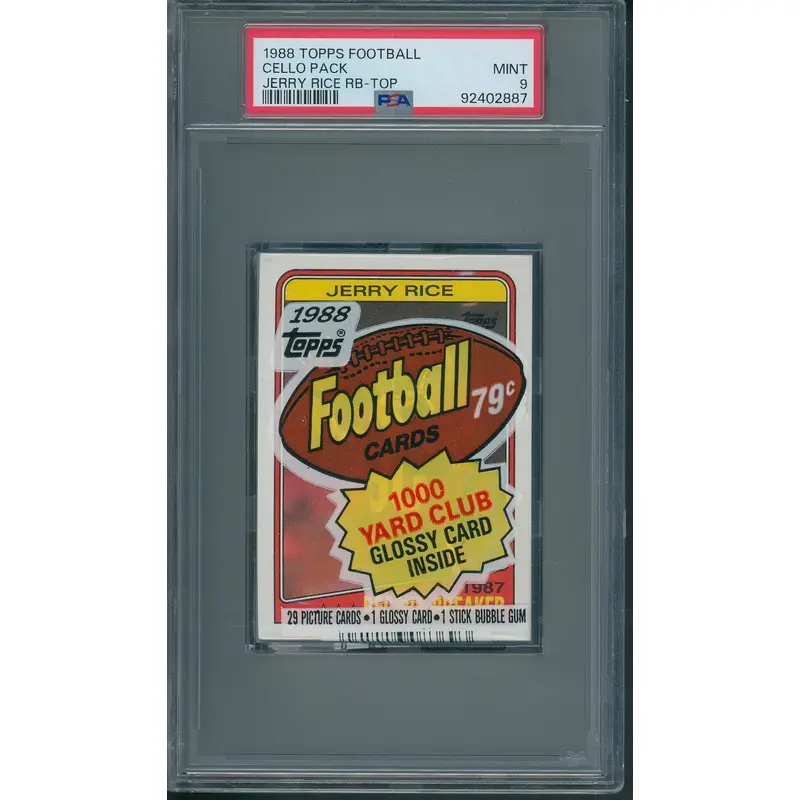 1988 Topps Football Unopened Cello Pack PSA 9 Rice RB Top *2887