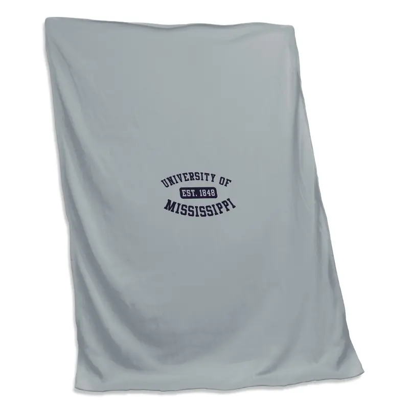 Ole Miss Charcoal Sweatshirt Blanket (Screened)