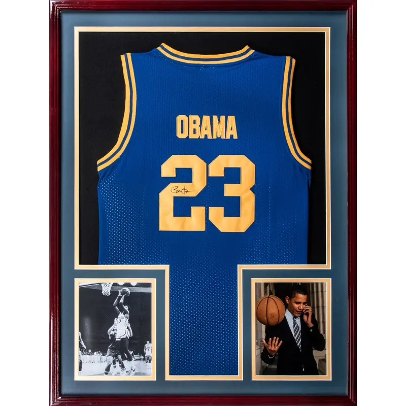 President Barack Obama Signed Punahou High School Basketball Jersey Beckett COA