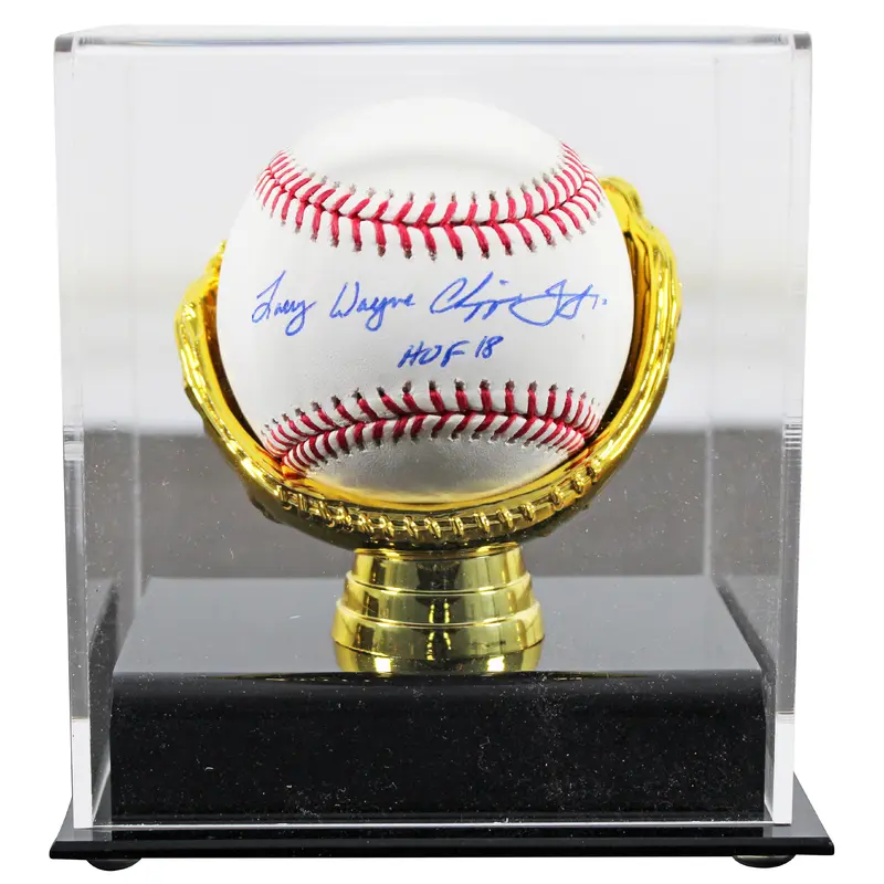 Braves Larry Wayne Chipper Jones Jr. HOF 18 Authentic Signed Oml Baseball w/ Case BAS