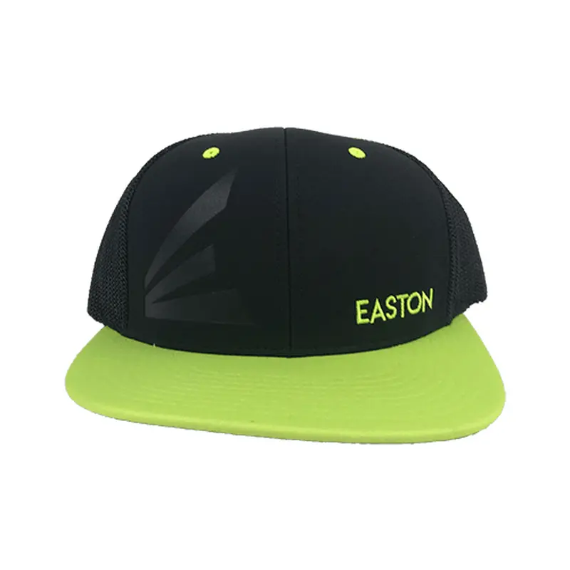 Easton Embossed Hat by Richardson (R165) - Black/Neon Yellow/Embossed E